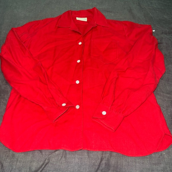 Vintage Abercrombie and Fitch Button up shirt collared size 12 Red Woman’s - Picture 5 of 8